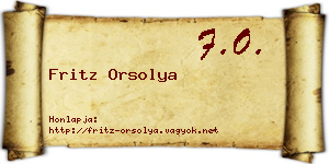Fritz Orsolya névjegykártya